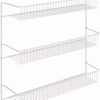 3-Tier Hanging Wall Mounted Metal Rack for Spices, Shelf Storage, Pantry Organization, Laundry, Kitchen, Bathroom, White, 8022 , 18-Inch Wide